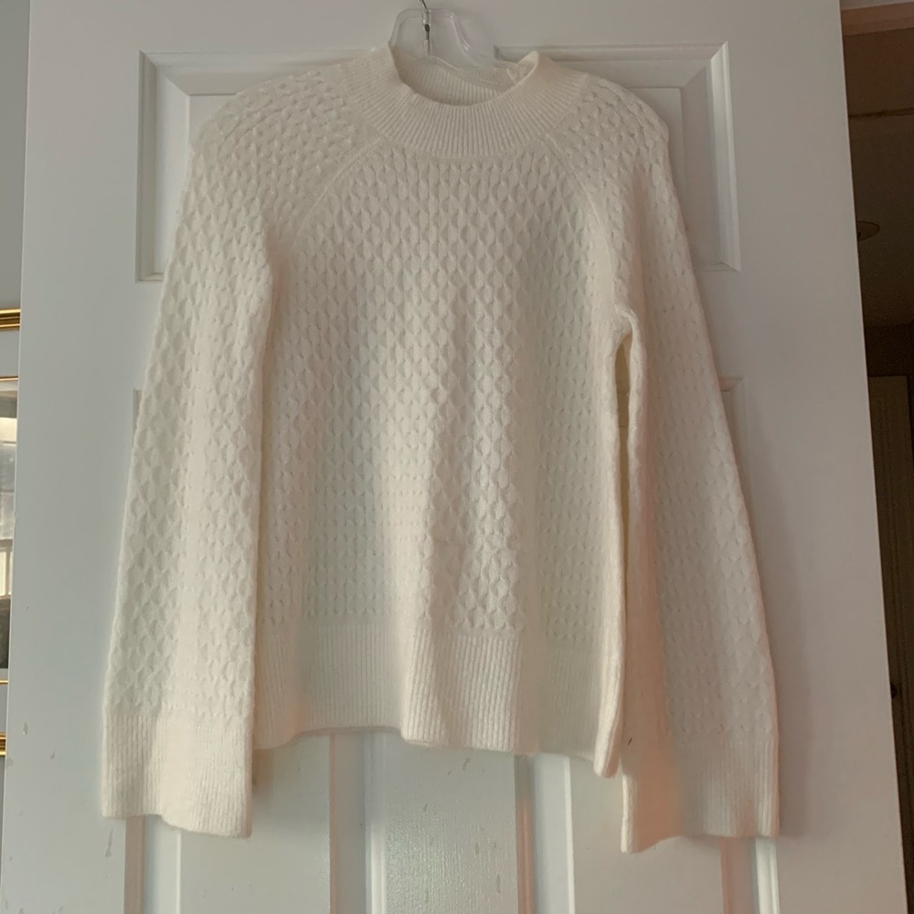 LOFT cream crew neck sweater